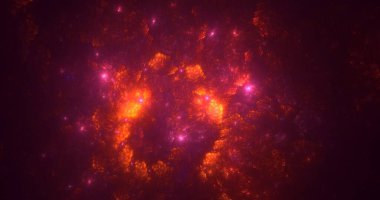 3B soyut renkli fraktal ışık arkaplanı oluşturma