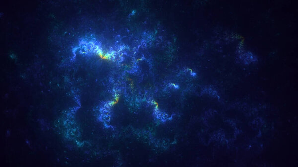 3D rendering abstract multicolor fractal light background