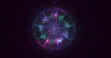 3D, soyut çok renkli teknoloji fraktal ışık arkaplanı oluşturuluyor