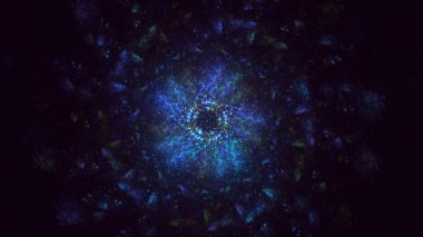 3D, soyut çok renkli teknoloji fraktal ışık arkaplanı oluşturuluyor