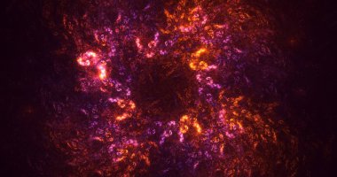 3D, soyut çok renkli teknoloji fraktal ışık arkaplanı oluşturuluyor