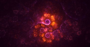 3D, soyut çok renkli teknoloji fraktal ışık arkaplanı oluşturuluyor