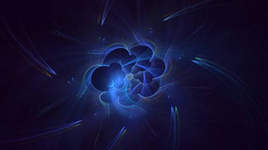 3D, soyut çok renkli teknoloji fraktal ışık arkaplanı oluşturuluyor