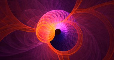 Soyut çok renkli fraktal ışık arkaplanı 3B görüntüleme