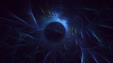 3D, soyut çok renkli teknoloji fraktal ışık arkaplanı oluşturuluyor