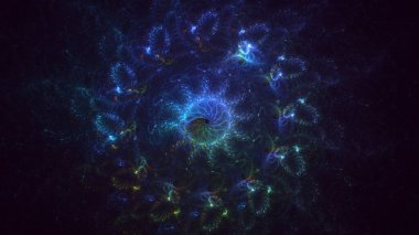 Soyut çok renkli fraktal ışık arkaplanı 3B görüntüleme