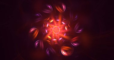 Soyut çok renkli fraktal ışık arkaplanı 3B görüntüleme