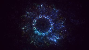 3D, soyut çok renkli teknoloji fraktal ışık arkaplanı oluşturuluyor