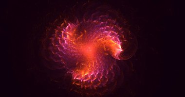 3D, soyut çok renkli teknoloji fraktal ışık arkaplanı oluşturuluyor