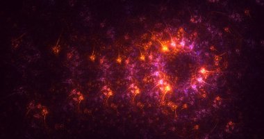 3D, soyut çok renkli teknoloji fraktal ışık arkaplanı oluşturuluyor