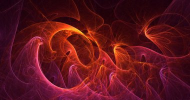 Soyut çok renkli fraktal ışık arkaplanı 3B görüntüleme