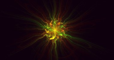 Soyut çok renkli fraktal ışık arkaplanı 3B görüntüleme