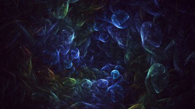 Soyut çok renkli fraktal ışık arkaplanı 3B görüntüleme