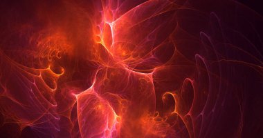 3D, soyut çok renkli teknoloji fraktal ışık arkaplanı oluşturuluyor