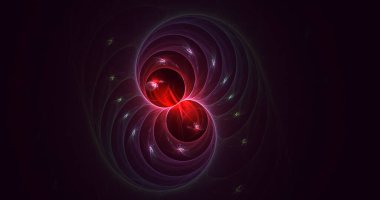 Soyut çok renkli fraktal ışık arkaplanı 3B görüntüleme