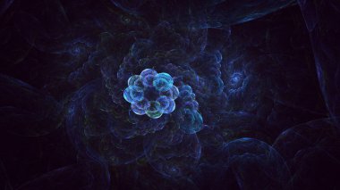 Soyut çok renkli fraktal ışık arkaplanı 3B görüntüleme