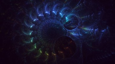 Soyut çok renkli fraktal ışık arkaplanı 3B görüntüleme