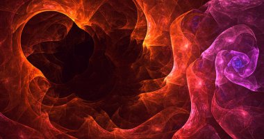 Soyut çok renkli fraktal ışık arkaplanı 3B görüntüleme