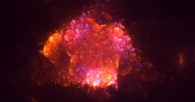 Soyut çok renkli fraktal ışık arkaplanı 3B görüntüleme