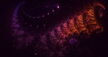 Soyut çok renkli fraktal ışık arkaplanı 3B görüntüleme