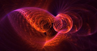 Soyut çok renkli fraktal ışık arkaplanı 3B görüntüleme