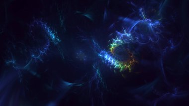 3D, soyut çok renkli teknoloji fraktal ışık arkaplanı oluşturuluyor