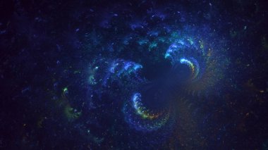 3D, soyut çok renkli teknoloji fraktal ışık arkaplanı oluşturuluyor