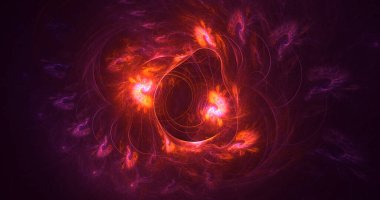 3D, soyut çok renkli teknoloji fraktal ışık arkaplanı oluşturuluyor