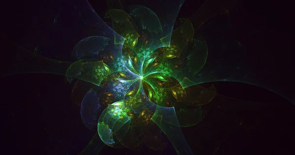 Рендеринг Абстрактной Многоцветной Технологии Фрактального Освещения — стоковое фото