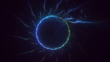 3B soyut yuvarlak ışık arkaplanı oluşturma