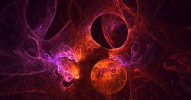 3B soyut renkli fraktal ışık arkaplanı oluşturma