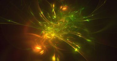Soyut çok renkli fraktal ışık arkaplanı 3B görüntüleme