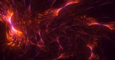 Soyut çok renkli fraktal ışık arkaplanı 3B görüntüleme