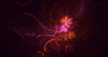 Soyut çok renkli fraktal ışık arkaplanı 3B görüntüleme