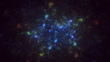 3B soyut renkli fraktal ışık arkaplanı oluşturma