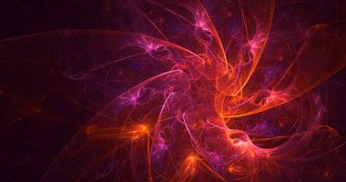 3B soyut renkli fraktal ışık arkaplanı oluşturma