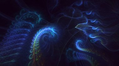 3B soyut renkli fraktal ışık arkaplanı oluşturma