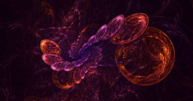 3D, soyut çok renkli teknoloji fraktal ışık arkaplanı oluşturuluyor