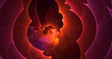 3D, soyut çok renkli teknoloji fraktal ışık arkaplanı oluşturuluyor