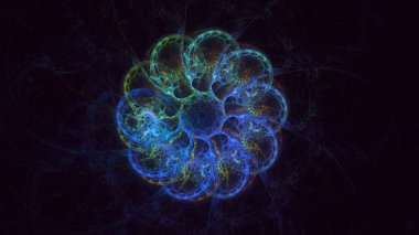 3B soyut yuvarlak ışık arkaplanı oluşturma