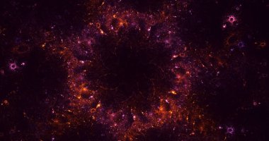 3B soyut renkli fraktal ışık arkaplanı oluşturma