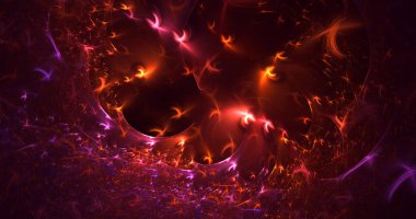 3B soyut renkli fraktal ışık arkaplanı oluşturma