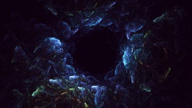 3B soyut renkli fraktal ışık arkaplanı oluşturma