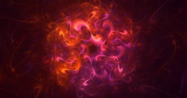 3B soyut renkli fraktal ışık arkaplanı oluşturma