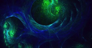 Soyut çok renkli fraktal ışık arkaplanı 3B görüntüleme