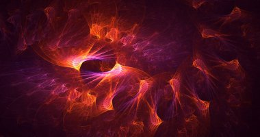 Soyut çok renkli fraktal ışık arkaplanı 3B görüntüleme