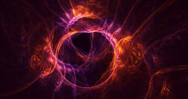 Soyut çok renkli fraktal ışık arkaplanı 3B görüntüleme