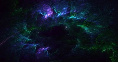 Soyut çok renkli fraktal ışık arkaplanı 3B görüntüleme