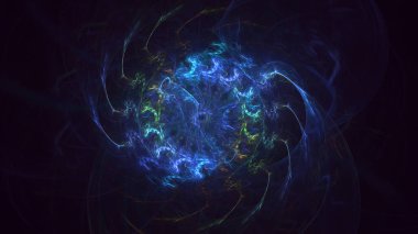 3B soyut renkli fraktal ışık arkaplanı oluşturma