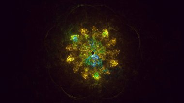 3B soyut renkli fraktal ışık arkaplanı oluşturma